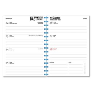 Personlig almanacka Barnskötare Wallstars uppslag