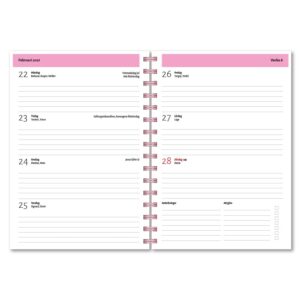 Personlig almanacka Höstnypon rosa uppslag