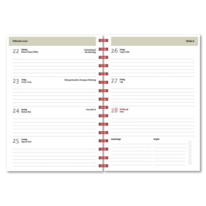 Personlig almanacka Löv beige uppslag