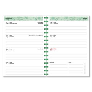 Personlig almanacka Maria Thore Grön uppslag