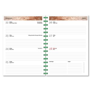 Personlig almanacka Röd tegelvägg uppslag