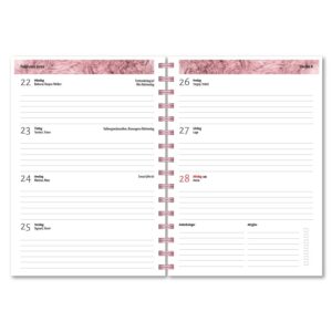 Personlig almanacka Rosa päls uppslag