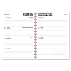 Personlig kalender Trafiklärare Wallstars uppslag