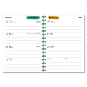 Personlig träningsalmanacka Stay Active uppslag