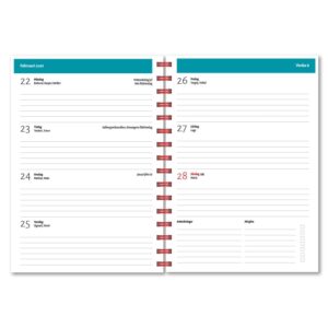 Personlig almanacka Teal uppslag