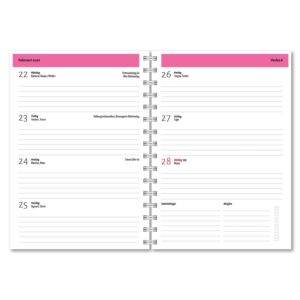 Personlig almanacka rosa uppslag