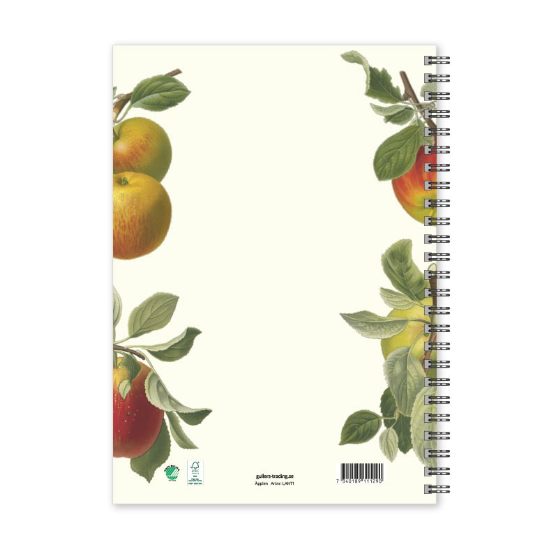 Anteckningsbok A5 Äpplen linjerad Baksida
