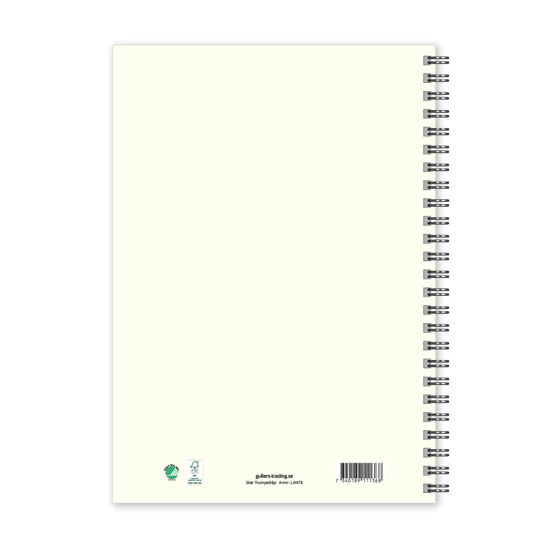 Anteckningsbok A5 Skär Trumpetlilja linjerad Baksida
