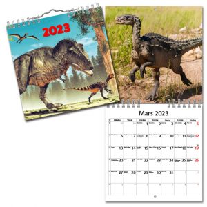 Väggkalender Dinosaurier 3D 2023 uppslag 2