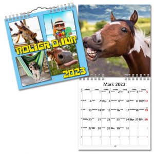 Väggkalender Roliga Djur Mini 2023