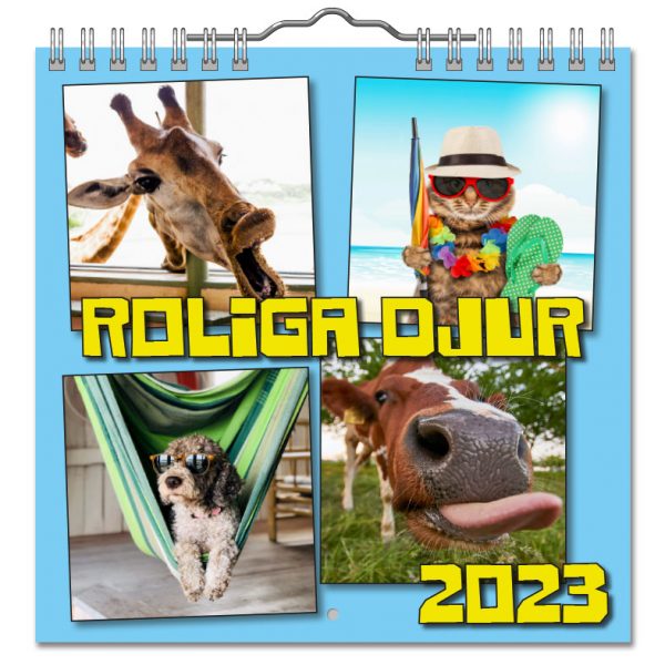 Väggkalender Roliga Djur Mini 2023 Omslag