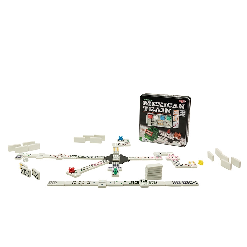 Dominospel Mexican Train plåtask spelplan