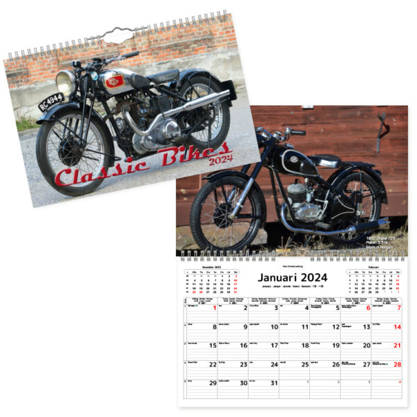 Väggkalender Classic Bikes 2024