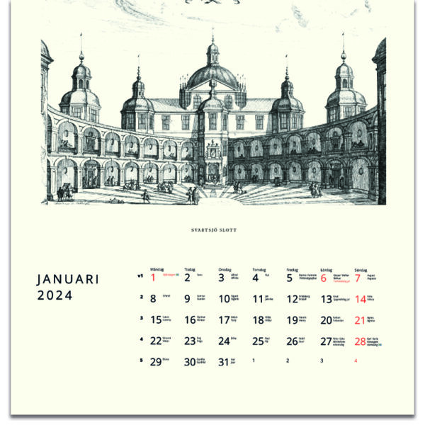 Väggkalender Suecia Antiqua 2024 kalendarie