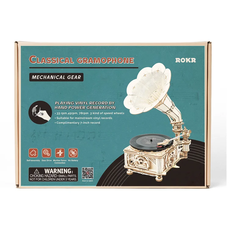 3D Pussel Robotime Skivspelare 6