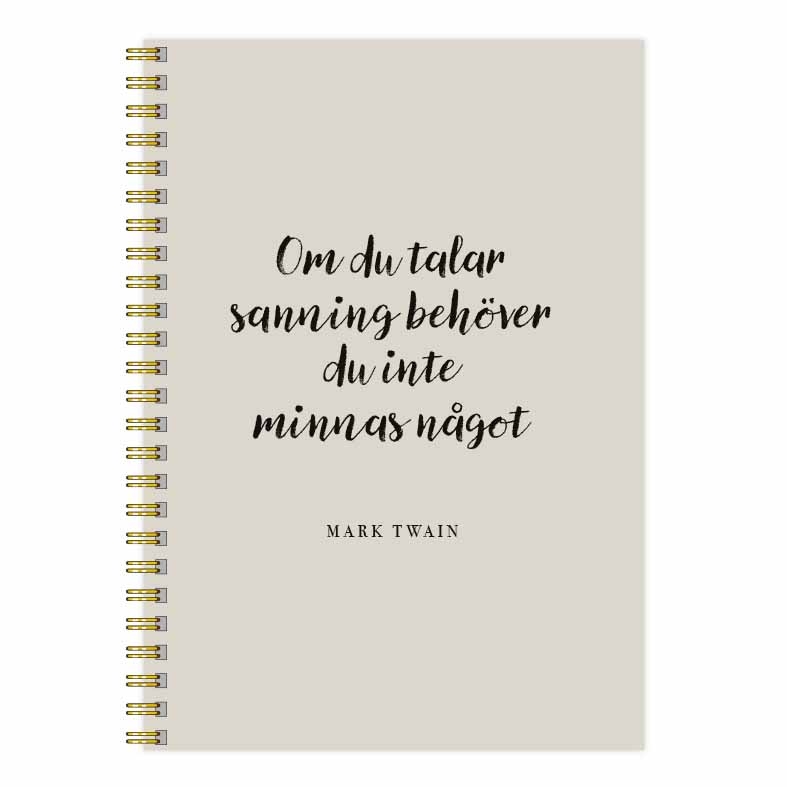 Anteckningsbok A5 Citat Mark Twain framsida Anteckningsbok A5 Citat Mark Twain framsida