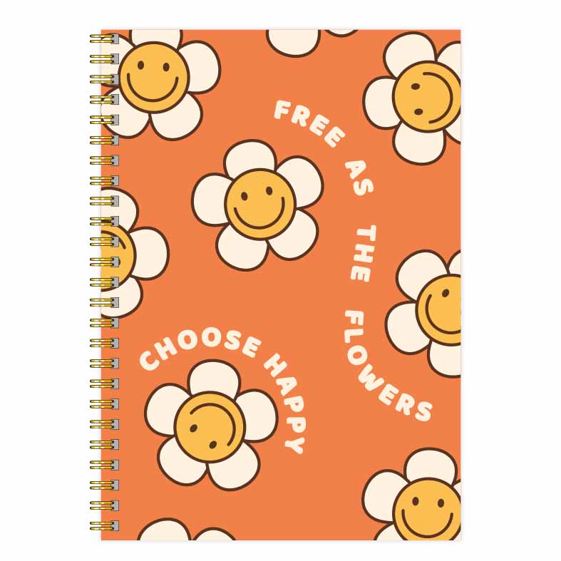 Anteckningsbok A5 Good Vibes Happy framsida