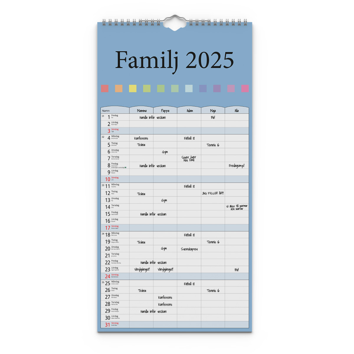 Familjekalender Färg 2025 Omslag