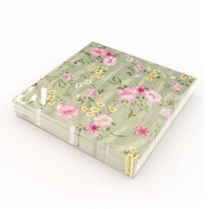 KAFFESERVETT 20P BLOMMA GRÖN förpackning