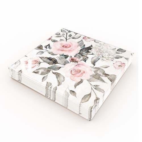 KAFFESERVETT 20P ROSOR VIT förpackning