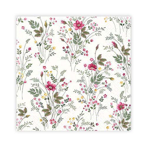 KAFFESERVETT 20P SMÅBLOMSTER ROSA