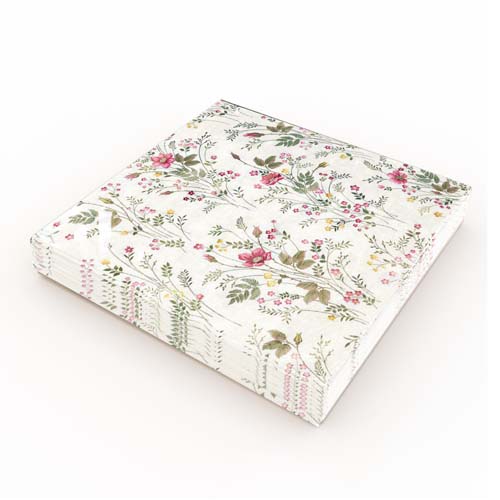 KAFFESERVETT 20P SMÅBLOMSTER ROSA förpackning