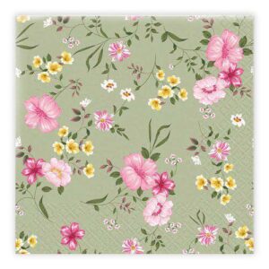 MATSERVETTER 20P BLOMMA GRÖN