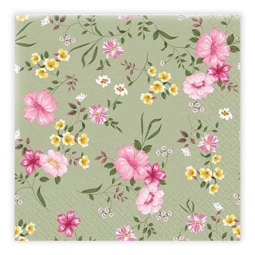 MATSERVETTER 20P BLOMMA GRÖN