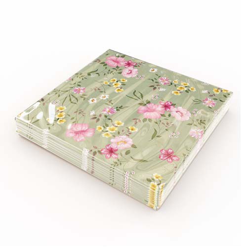 MATSERVETTER 20P BLOMMA GRÖN förpackning