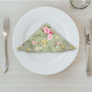 MATSERVETTER 20P BLOMMA GRÖN på tallrik