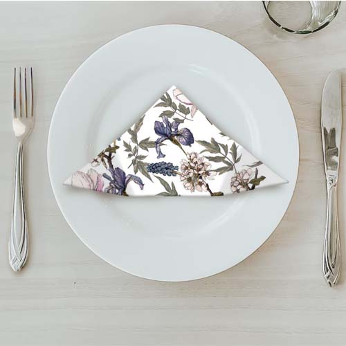 MATSERVETTER 20P BLOMMOR PASTELL på tallrik