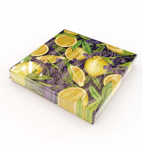 MATSERVETTER 20P CITRON / LAVENDEL SVART förpackning