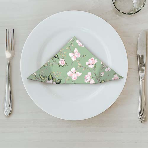 MATSERVETTER 20P ROSA ROSOR på tallrik