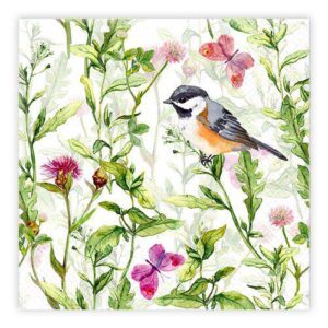 MATSERVETTER 20P SOMMARBLOMMOR / FÅGEL