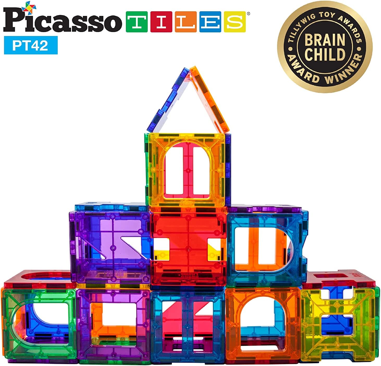 PicassoTiles Magnetiska byggnadsplattor Artistry 42 delar 3