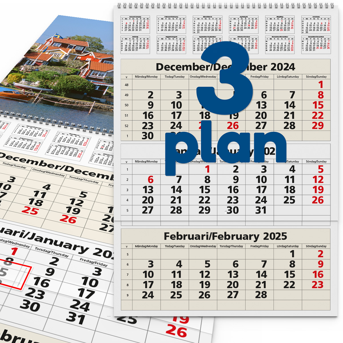 Väggkalender 3-plan 2025 Väggkalender 3-plan 2025