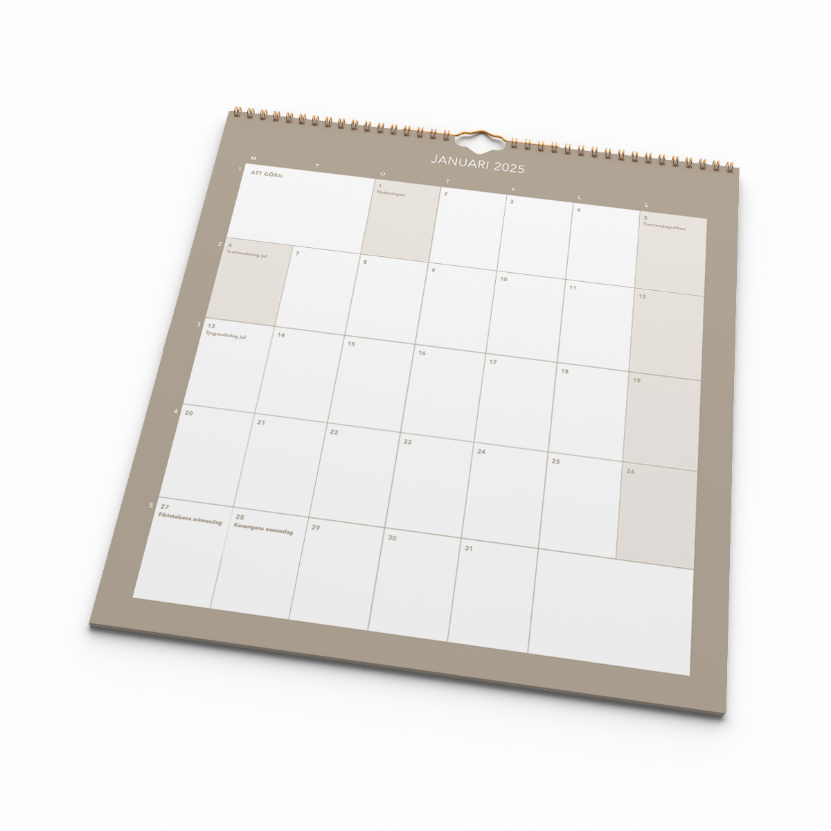 Väggkalender Clean 2025 Kalendarie