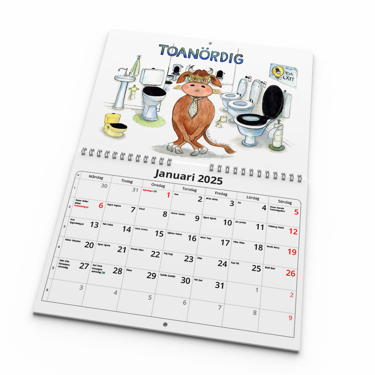 Väggkalender Glada Kossan 2025 Kalendarie