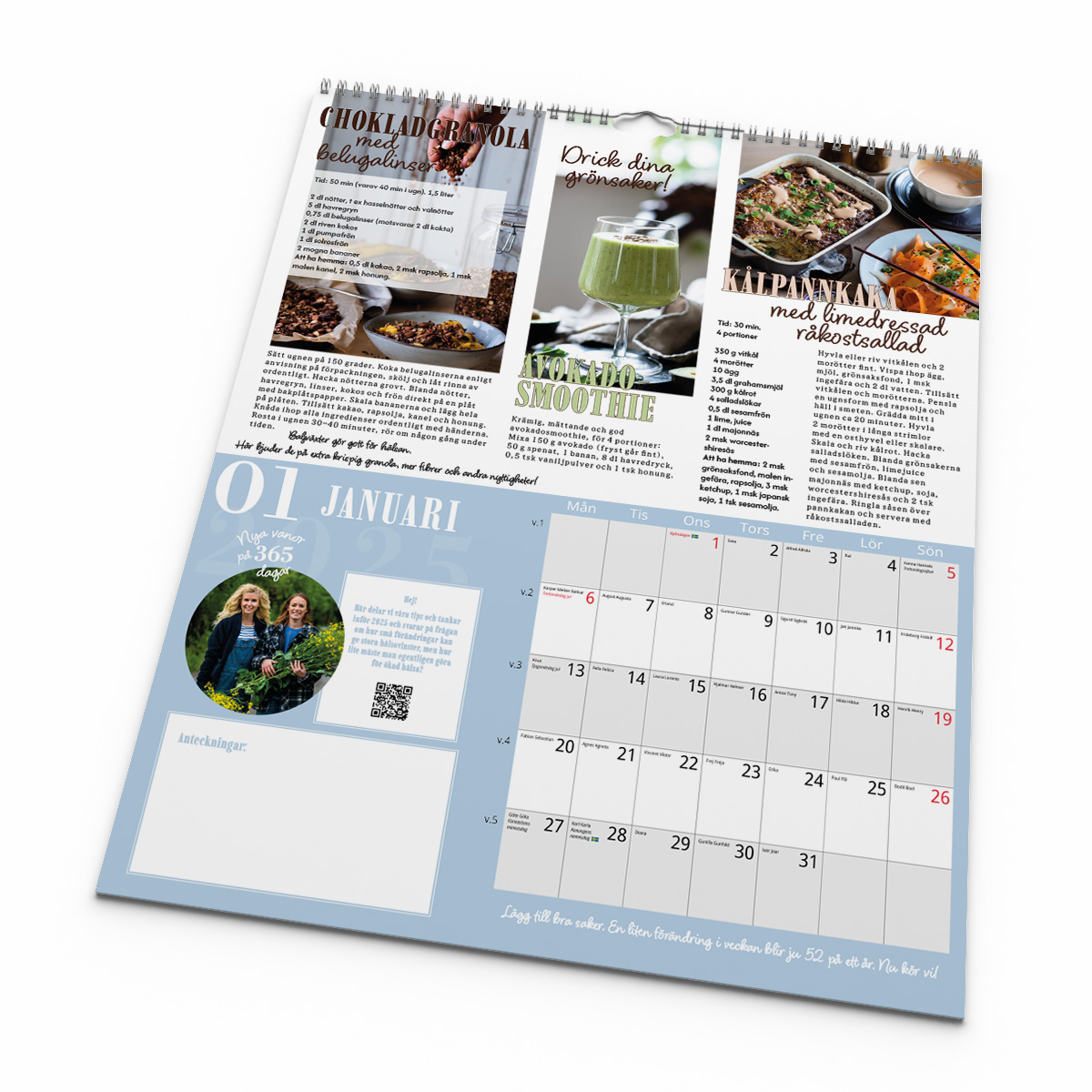 Väggkalender Kokbok 2025 Kalendarie
