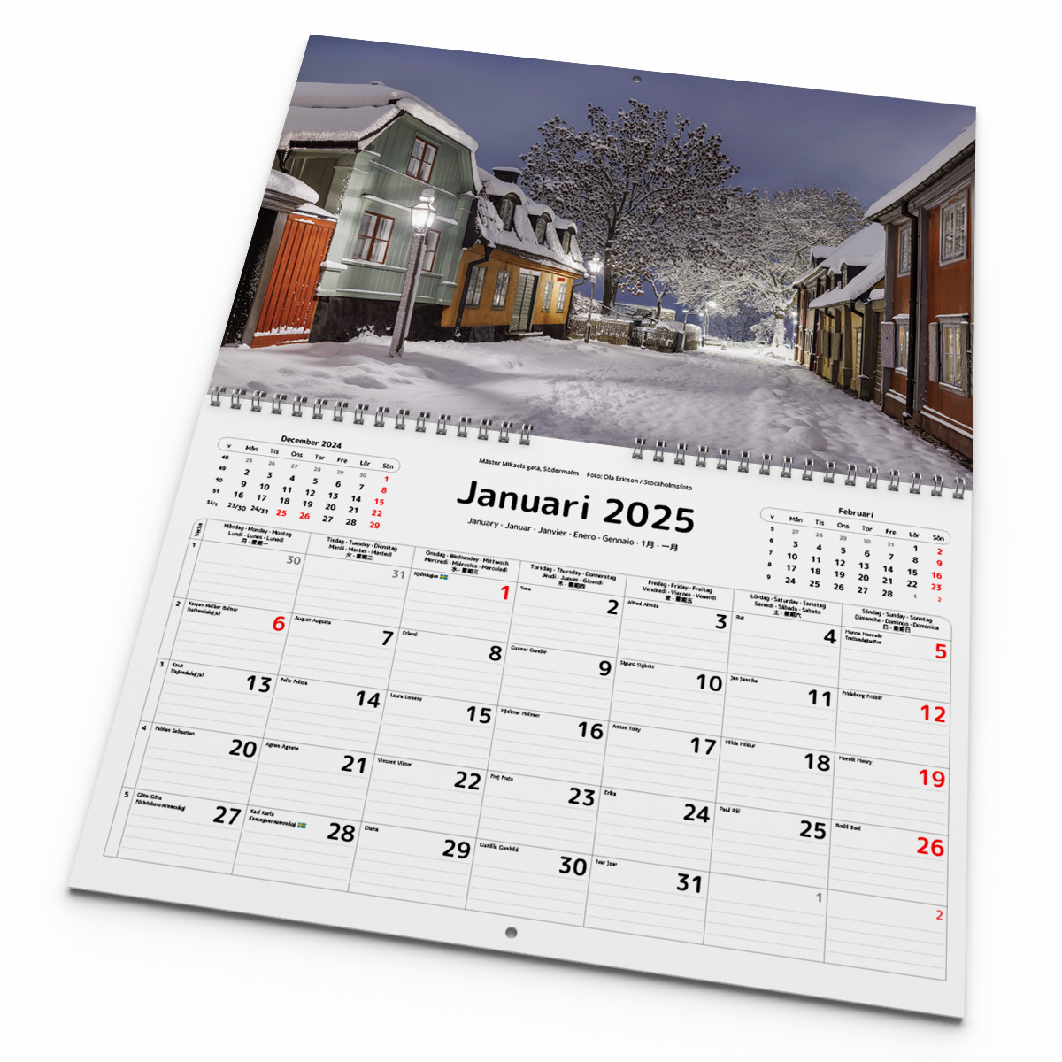 Väggkalender Stockholm 2025 Kalendarie