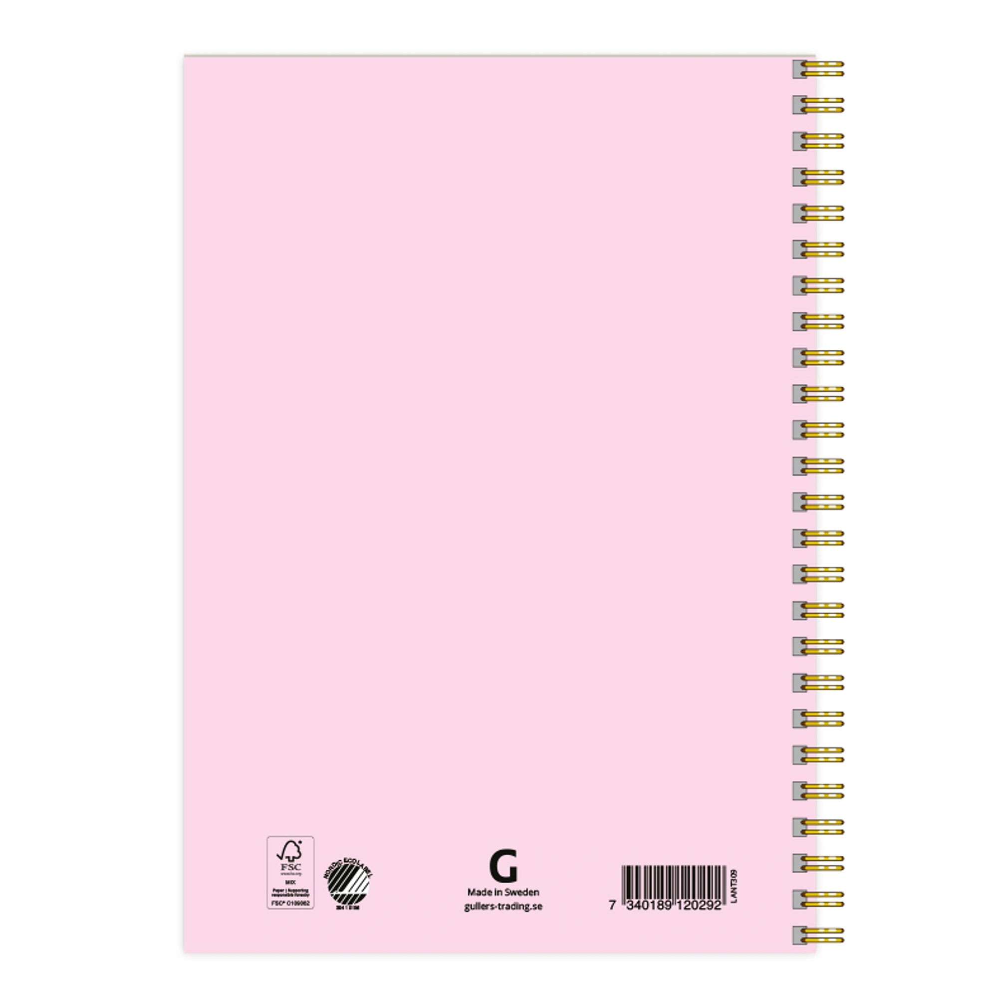 Anteckningsbok A5 Citat Nalle Puh Rosa Baksida
