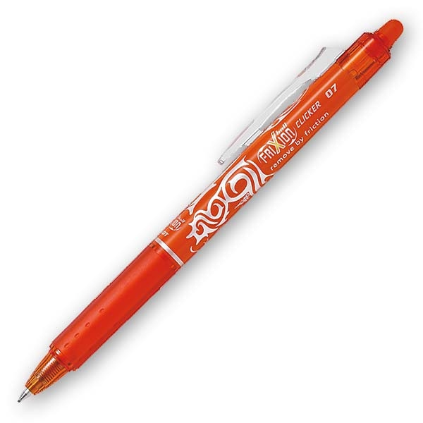 Pilot FriXion Clicker 0,7 Orange raderbart Bläck