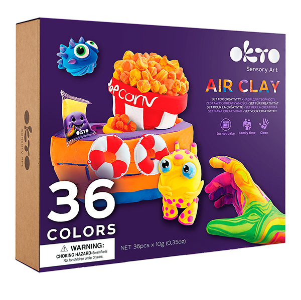 Pyssel barn Bygg med lera 36 färger Popcorn