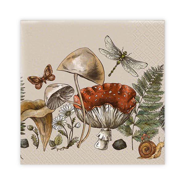 Kaffeservett 20p Svamp Beige 2