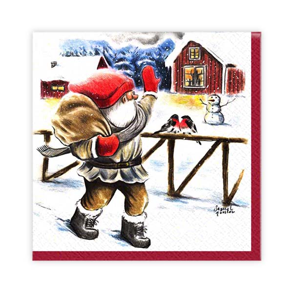 Kaffeservett 20p Tomte på gård