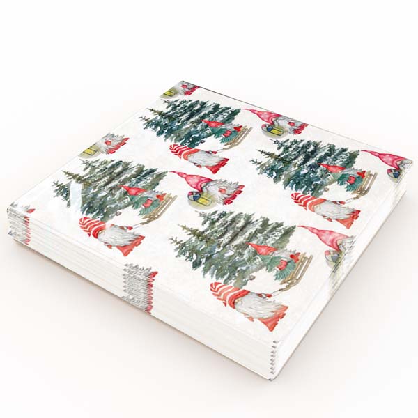 Matservetter 20p Tomtevärld vit Förpackning