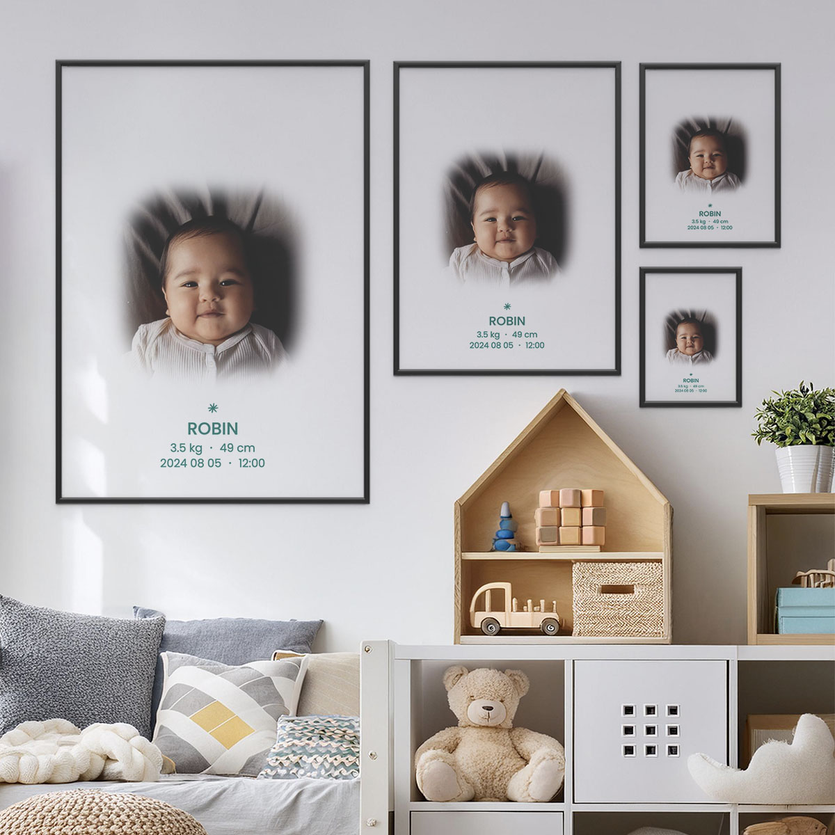Personlig Doptavla Little Star Blå Storlekar