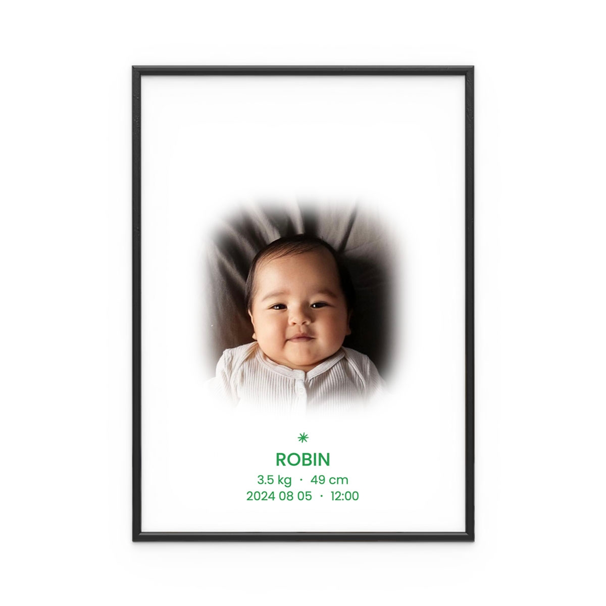Personlig Doptavla Little Star Grön