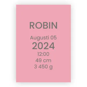 Personlig Födelsetavla Plain Text Rosa