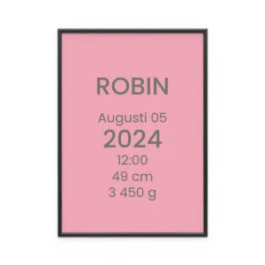 Personlig Födelsetavla Plain Text Rosa